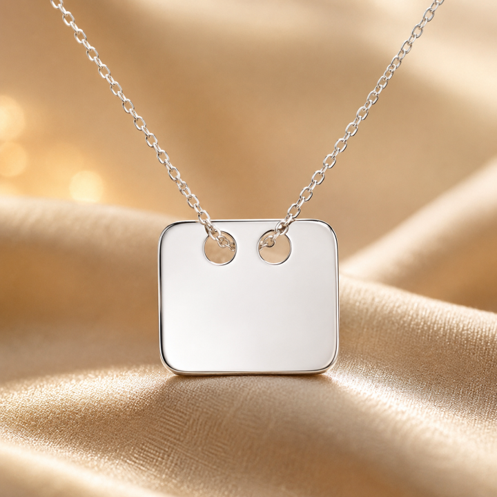 G1567-Charm patrat din argint cu 2 gauri 12x13,5mm - bijuterii personalizate din argint | simoshop