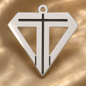 Pandantiv diamant cu cruce argint 925, 12x12 mm