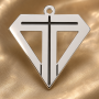 Pandantiv diamant cu cruce argint 925, 12x12 mm