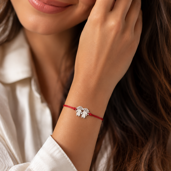 E0271-N-Link doua fetite -20x15x0.5mm -1 buc - bijuterii personalizate din argint | simoshop