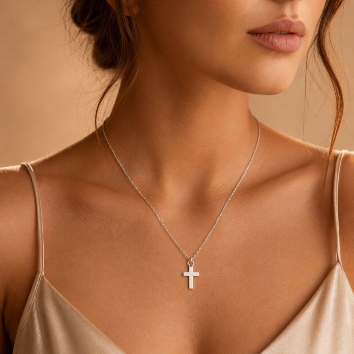 E0119-N-Charm cruciulita simpla 17x11mm 0.4mm - bijuterii personalizate din argint | simoshop