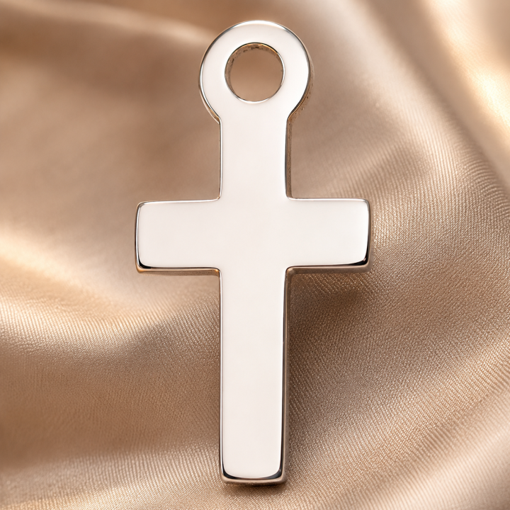 E0658-N- Charm cruciulita argint 12*6mm 0.6mm grosime 1 buc - bijuterii personalizate din argint | simoshop
