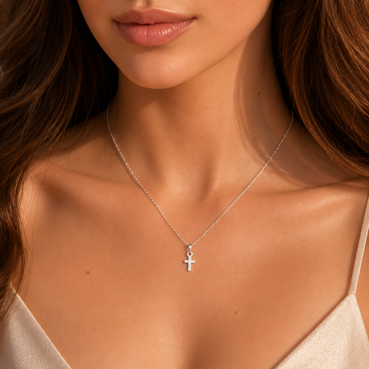 E0658-N- Charm cruciulita argint 12*6mm 0.6mm grosime 1 buc - bijuterii personalizate din argint | simoshop