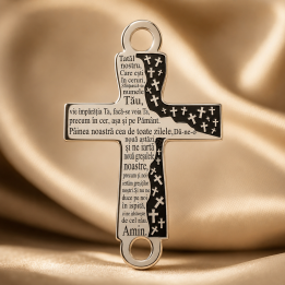 E1389 G Link cruce "Tatal nostru" 24.5x18.5x0.6mm - bijuterii personalizate din argint | simoshop