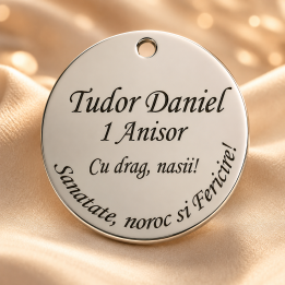 copy of S108 - Serviciu gravura fetita cu nume si data nasterii - bijuterii personalizate din argint | simoshop