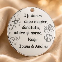 copy of S108 - Serviciu gravura fetita cu nume si data nasterii - bijuterii personalizate din argint | simoshop