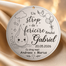 copy of S108 - Serviciu gravura fetita cu nume si data nasterii - bijuterii personalizate din argint | simoshop