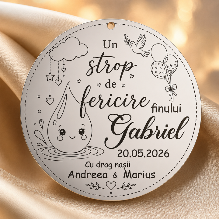 copy of S108 - Serviciu gravura fetita cu nume si data nasterii - bijuterii personalizate din argint | simoshop
