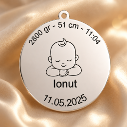 copy of S108 - Serviciu gravura fetita cu nume si data nasterii - bijuterii personalizate din argint | simoshop