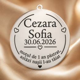 copy of S108 - Serviciu gravura fetita cu nume si data nasterii - bijuterii personalizate din argint | simoshop