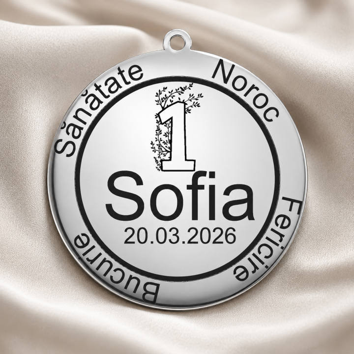 copy of S108 - Serviciu gravura fetita cu nume si data nasterii - bijuterii personalizate din argint | simoshop