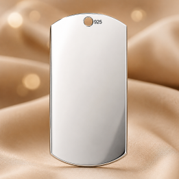 E0375 N Military Dog Tags din argint 925 40x20mm 0.5mm - bijuterii personalizate din argint | simoshop