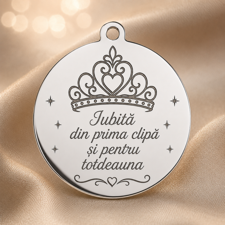 copy of S108 - Serviciu gravura fetita cu nume si data nasterii - bijuterii personalizate din argint | simoshop