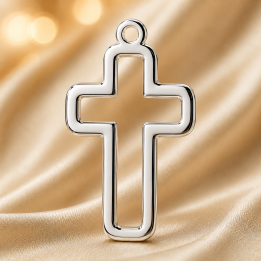 E0120-N-Charm cruciulita contur 22.38x14.28mm 0.4mm - bijuterii personalizate din argint | simoshop