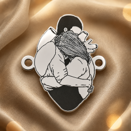 E0441 G Link din argint iubiti in forma de inima 15x13mm 0.4mm - bijuterii personalizate din argint | simoshop