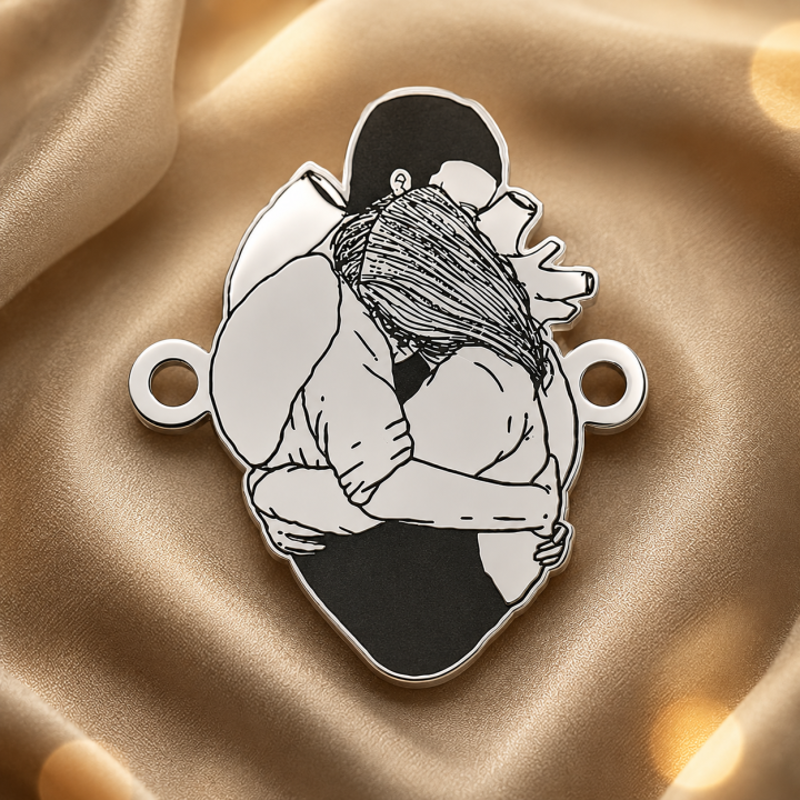 E0441 G Link din argint iubiti in forma de inima 15x13mm 0.4mm - bijuterii personalizate din argint | simoshop