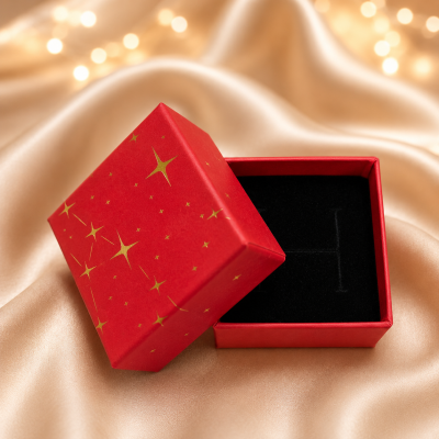 Cutie pentru Bijuterii Turcoaz cu Fundita Decorativa 5x5x3.5 cm D172