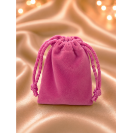 Saculet Cadou Catifea Subtire Roz Fuchsia cu Snur pentru Bijuterii 7.5x5 cm D182 | simoshop