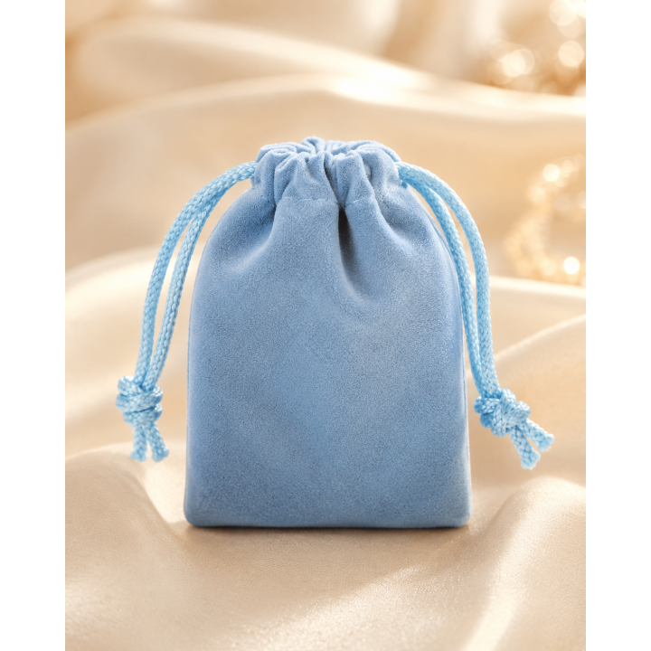 D095-Saculet din organza bleu ciel 9x7cm-1 buc - bijuterii personalizate din argint | simoshop