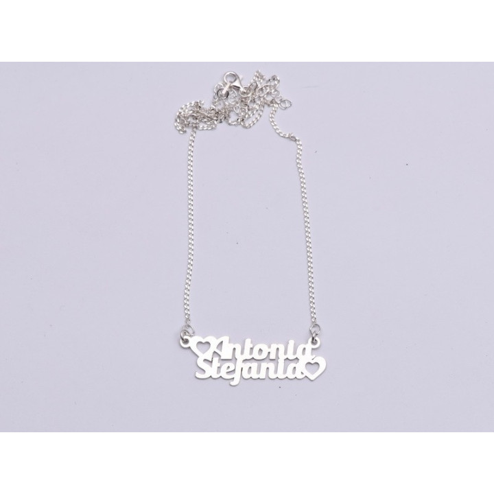 Colier Personalizat din Argint 925 cu 2 Nume - Cadou unic pentru Ea