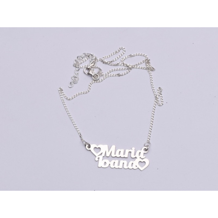 Colier Personalizat din Argint 925 cu 2 Nume - Cadou unic pentru Ea