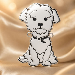 E0530 G Link din argint 925 bichon frise 26x17mm 0.5mm - bijuterii personalizate din argint | simoshop