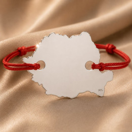 Bratara Argint 925 cu Harta Romaniei - Cadou Simbolic Diaspora Romana 12mm 0.3mm E0422