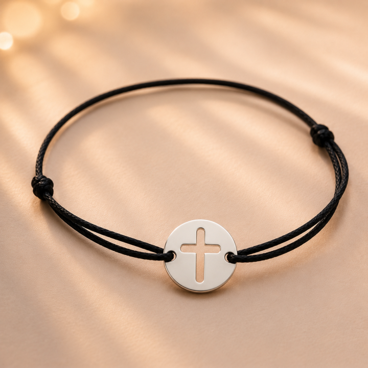 E0196 N Link banut argint 10mm cu cruciulita decupata 0.33mm - bijuterii personalizate din argint | simoshop