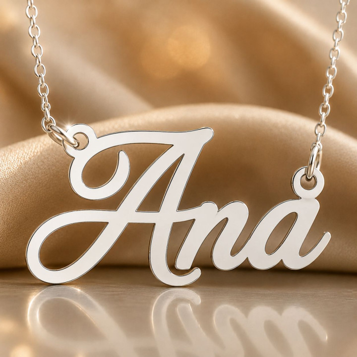 Lănțișor cu Nume din Argint 925 – Personalizat, cu Cutie Cadou