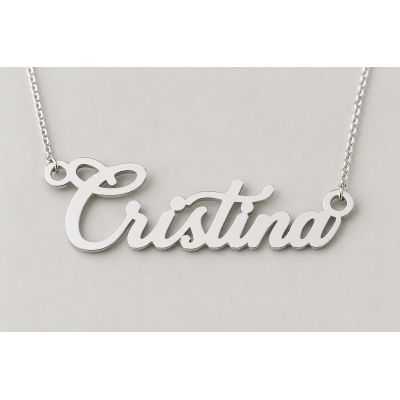 Lănțișor cu Nume din Argint 925 – Personalizat, cu Cutie Cadou