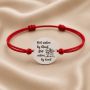 Bratara cu snur rosu si banut din argint 925 Sisters by Heart 16.5 mm reglabila B-E0270 - bijuterii personalizate din argint