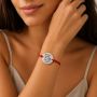 Bratara cu snur rosu si banut din argint 925 Sisters by Heart 16.5 mm reglabila B-E0270 - bijuterii personalizate din argint