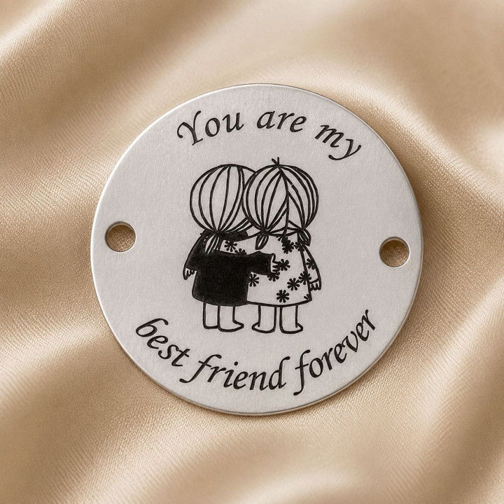 Banut din Argint 925 gravat "You Are My Best Friend Forever" 16.5 mm pentru bratara E0514