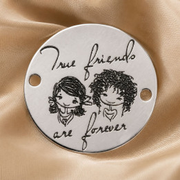 E1354-GS-Link argint 925 "True friends are forever" 16.5mm - 1 buc - bijuterii personalizate din argint | simoshop