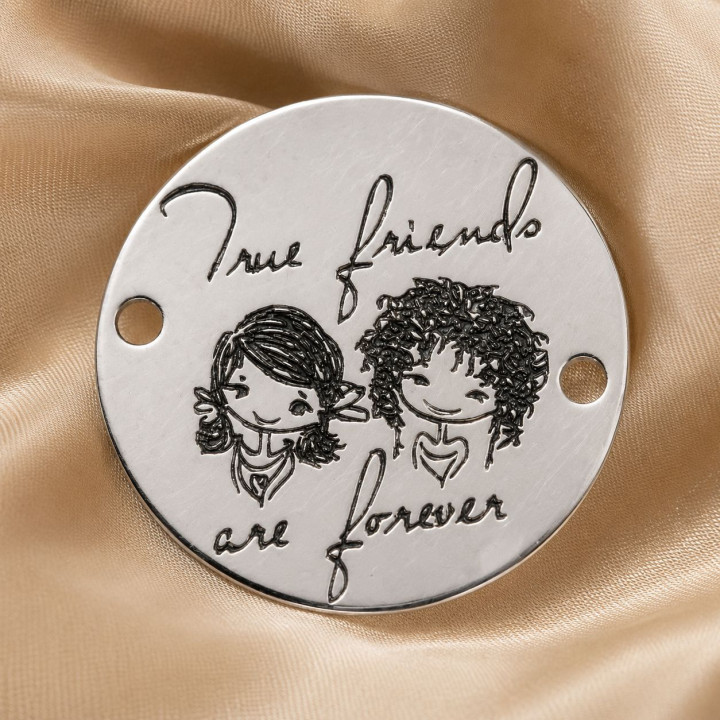 E1354-GS-Link argint 925 "True friends are forever" 16.5mm - 1 buc - bijuterii personalizate din argint | simoshop