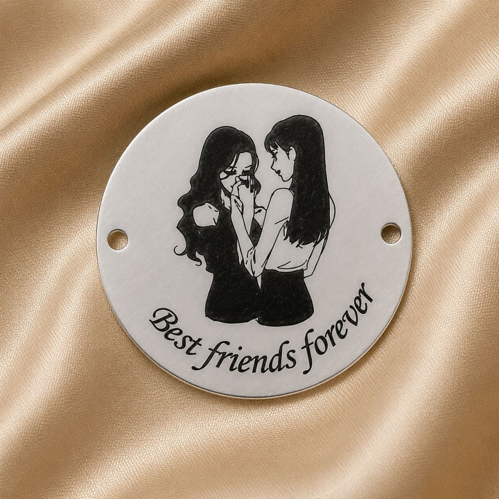 E0515 GS Link din argint 925 Best friends forever 16.6mm 0.33mm 1 buc - bijuterii personalizate din argint | simoshop