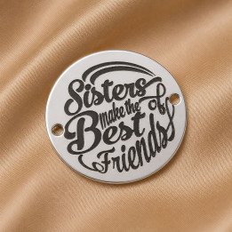 E0400 GS Link din argint Sisters make the best friends 16.5mm 0.33mm - bijuterii personalizate din argint | simoshop