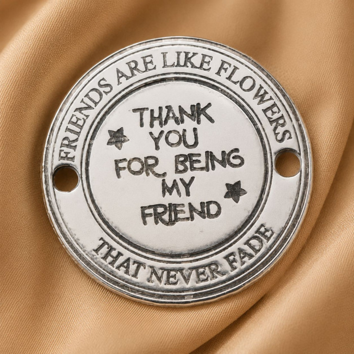 E0414 GS Link din argint Friends are like flowers 16.5mm 0.33mm - bijuterii personalizate din argint | simoshop