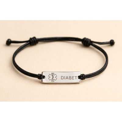 Brățară Medicală cu Șnur, Argint 925 – Personalizată | SimoShop