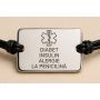 Brățară Medicală cu Șnur, Plăcuță Mare Argint 925 | SimoShop
