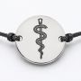 Brățară argint 925 cadre medicale – simbol Asclepius gravat | Cadou asistentă