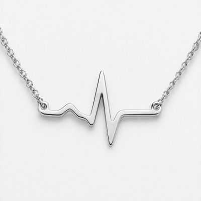 Colier argint 925 puls EKG – cadou cadre medicale personalizat