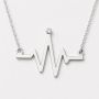 Colier premium argint 925 puls EKG cu cristal – cadou cadre medicale
