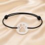 Bratara cu snur negru reglabil si banut Labuta din argint 925 13 mm pentru iubitori de animale B-E1762 - bijuterii personalizate