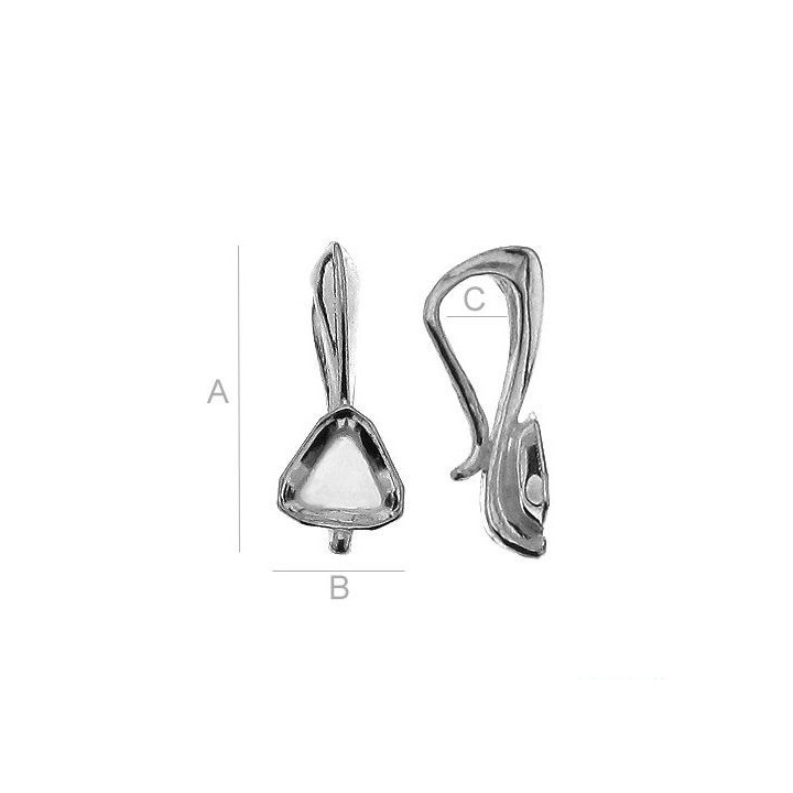 G1205-Baza pandant pentru Swarovski Cube 4841 de 4mm - bijuterii personalizate din argint | simoshop