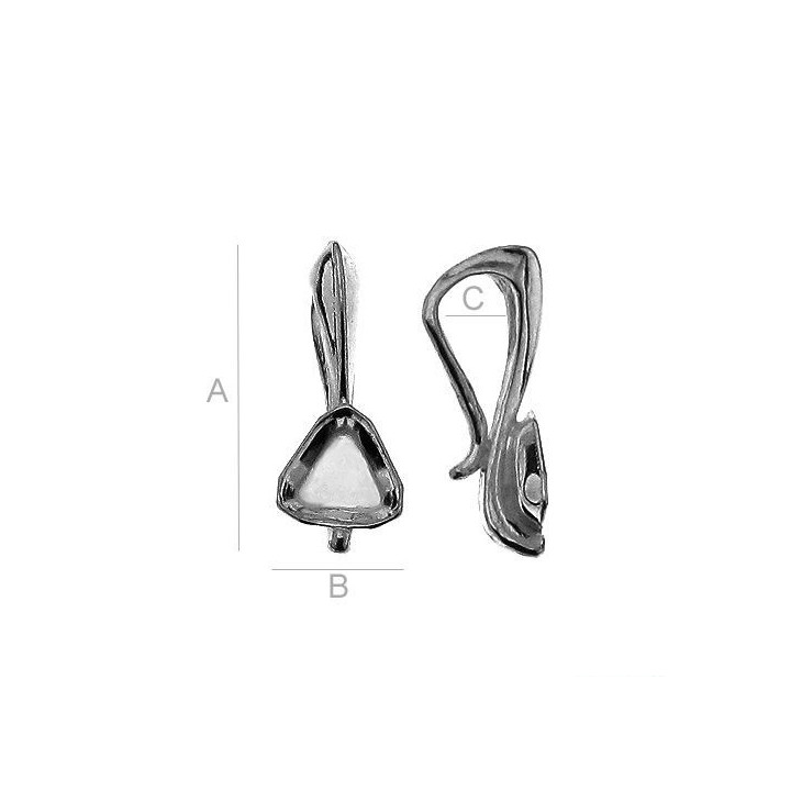 G1205-Baza pandant pentru Swarovski Cube 4841 de 4mm - bijuterii personalizate din argint | simoshop