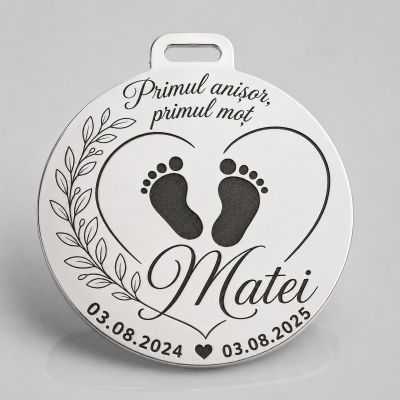 Bănuț de moț argint 925 Primul anișor, primul moț 22 mm