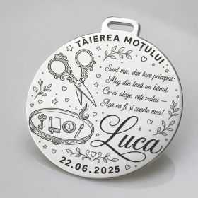 Bănuț tăierea moțului argint 925 personalizat cu poezie