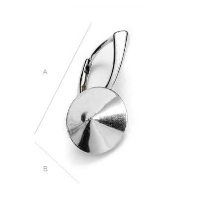 G0026-Leverback Swarovski Rivoli 12mm 1 bucata - bijuterii personalizate din argint | simoshop