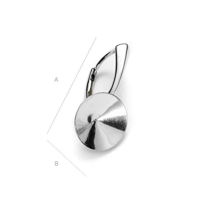 G0026-Leverback Swarovski Rivoli 12mm 1 bucata - bijuterii personalizate din argint | simoshop